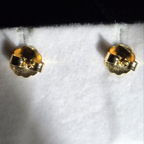 Tahitian Black Pearl Earrings 13mm in 14k Yellow Gold - Picture 3 of 10